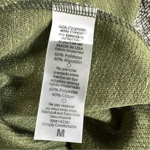 Lularoe M army green & white speckled 3/4 sleeve draped duster - Picture 6 of 6